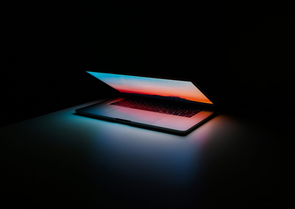 Laptop in darkness