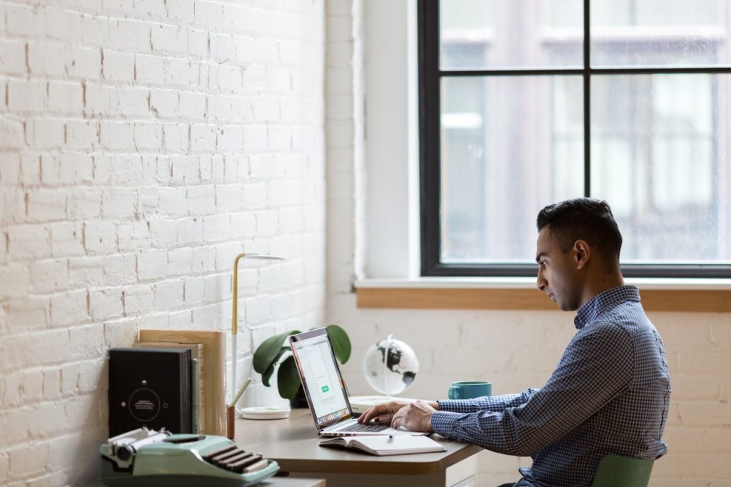 Guy in a working in a desk